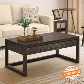 Sofa Table Design Casella Rectangular Solid Wood Coffee Table in Mocha Walnut Finish