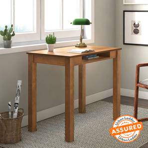 Weekend Only Deals 2842023 Design Arabia Solid Wood Study Table in Amber Walnut Finish