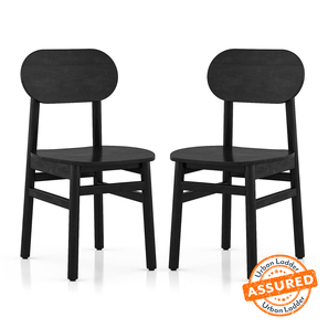 Furniture Design Gaku Solid Wood Dining Chair set of 2 in Finish