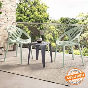 Balcony Sets Design Ibiza Plastic Outdoor Chair in Green Colour - Set of 2