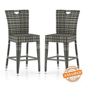 Balcony Chairs Design Holmes Rattan Outdoor Chair in Grey Colour - Set of 2