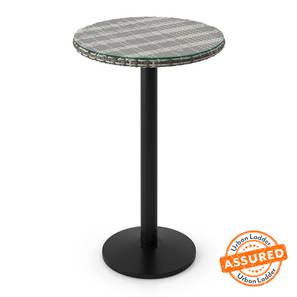 Cafetaria Table Design Holmes Round Rattan Outdoor Table in Grey Colour