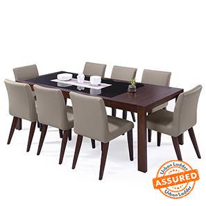 All 8 Seater Dining Table Sets Design Vanalen 6-to-8 Extendable - Persica 8 Seater Dining Table Set (Beige, Dark Walnut Finish)