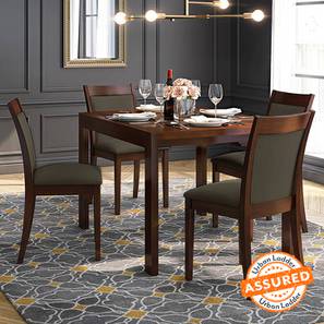 Extendable Dining Table Set Design Vanalen 6-to-8 Extendable - Dalla 6 Seater Glass Top Dining Table Set (Grey, Dark Walnut Finish)