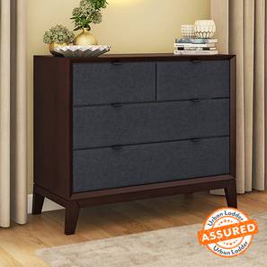 Chest Of Drawers Design Martino Upholstered Solid Wood Chest of 4 Drawers in Dark Walnut Finish