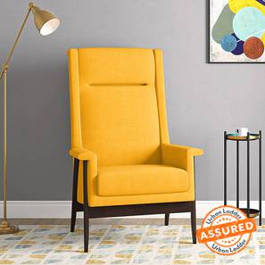 One Seater Sofa Design Milo Lounge Chair in Matte Mustard Yellow Fabric