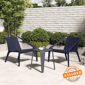 Balcony Chairs Design Palma Plastic Outdoor Chair in Navy Colour - Set of 2