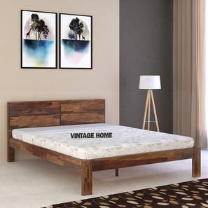Simplicity Solid Wood Queen Size Non Storage Bed in Provincial Teak Finish-image-3
