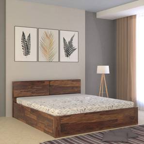 Simplicity Solid Wood King Size Box Storage Bed in Provincial Teak Finish-image-4