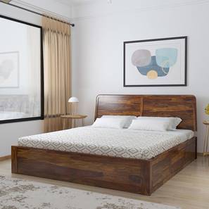 Beds With Storage In North Goa Design Samriddh Solid Wood King Size Box Storage Bed in Provincial Teak Finish