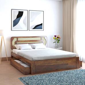 Seaside Escape Solid Wood Queen Size Drawer Storage Bed in Provincial Te...-image-5