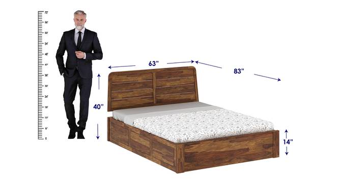 Samriddh Solid Wood Storage Bed (Queen Bed Size, Box Storage Type, PROVINCIAL TEAK Finish) by Urban Ladder - - 