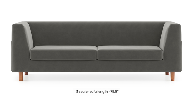 Rubik Sofa (Ash Grey Velvet) (2-seater Custom Set - Sofas, None Standard Set - Sofas, Fabric Sofa Material, Regular Sofa Size, Regular Sofa Type, Ash Grey Velvet)