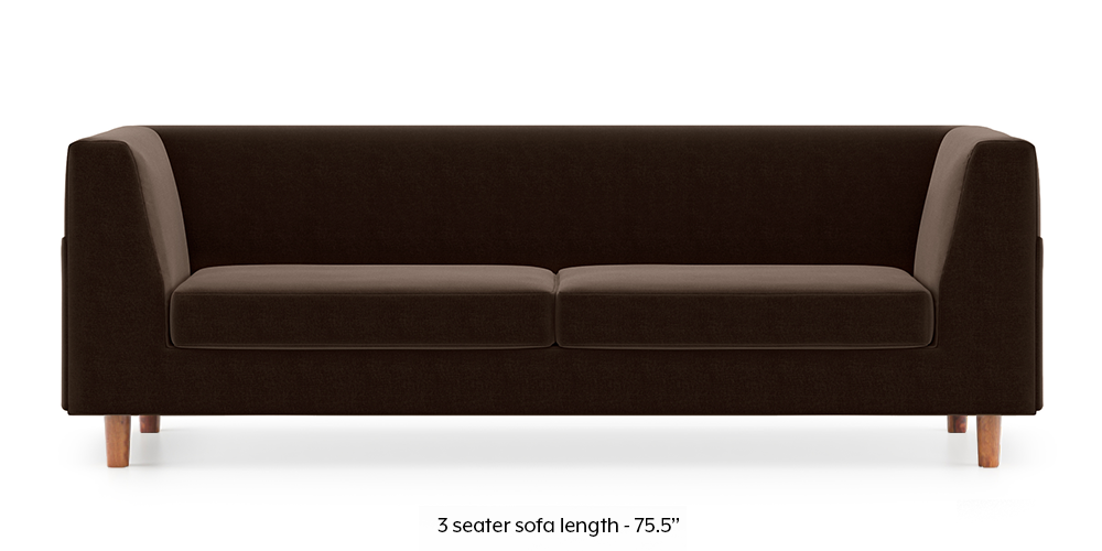 Rubik Sofa (Dark Earth) (3-seater Custom Set - Sofas, None Standard Set - Sofas, Dark Earth, Fabric Sofa Material, Regular Sofa Size, Regular Sofa Type) by Urban Ladder - - 