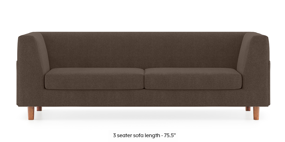 Rubik Sofa (Daschund Brown) (3-seater Custom Set - Sofas, None Standard Set - Sofas, Fabric Sofa Material, Regular Sofa Size, Regular Sofa Type, Daschund Brown) by Urban Ladder - - 