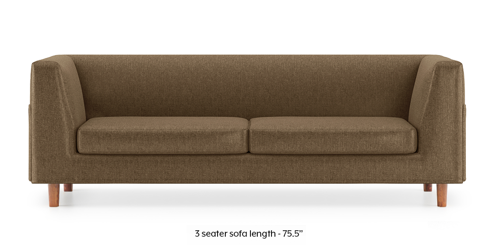 Rubik Sofa (Dune Brown) (3-seater Custom Set - Sofas, None Standard Set - Sofas, Dune, Fabric Sofa Material, Regular Sofa Size, Regular Sofa Type) by Urban Ladder - - 