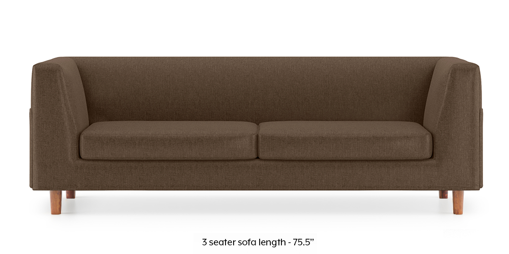 Rubik Sofa (Mocha Brown) (1-seater Custom Set - Sofas, None Standard Set - Sofas, Mocha, Fabric Sofa Material, Regular Sofa Size, Regular Sofa Type) by Urban Ladder - - 