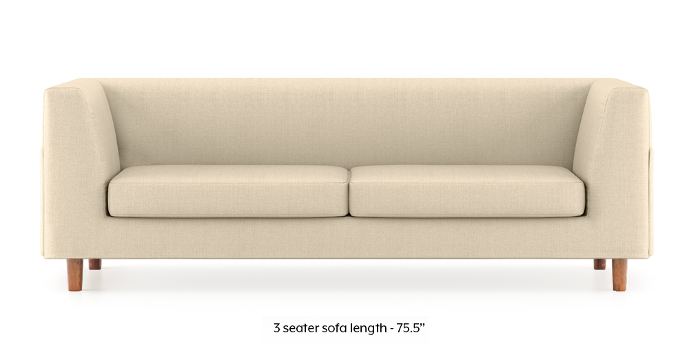 Rubik Sofa (Pearl White) (Pearl, 3-seater Custom Set - Sofas, None Standard Set - Sofas, Fabric Sofa Material, Regular Sofa Size, Regular Sofa Type) by Urban Ladder - - 