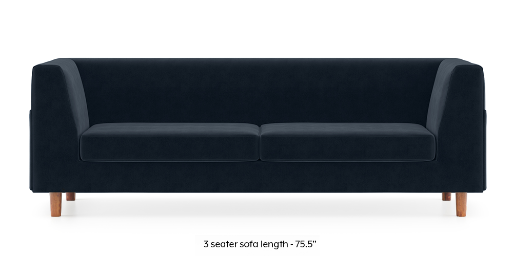 Rubik Sofa (Sea Port Blue Velvet) (2-seater Custom Set - Sofas, None Standard Set - Sofas, Fabric Sofa Material, Regular Sofa Size, Regular Sofa Type, Sea Port Blue Velvet) by Urban Ladder - - 