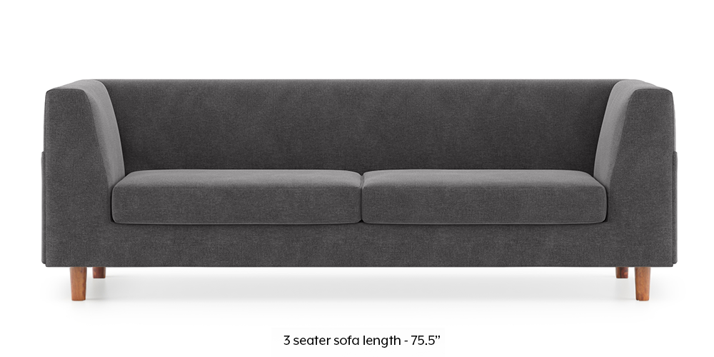 Rubik Sofa (Smoke Grey) (2-seater Custom Set - Sofas, None Standard Set - Sofas, Smoke, Fabric Sofa Material, Regular Sofa Size, Regular Sofa Type) by Urban Ladder - - 