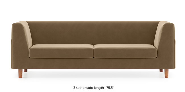 Rubik Sofa (Fawn Velvet) (3-seater Custom Set - Sofas, None Standard Set - Sofas, Fabric Sofa Material, Regular Sofa Size, Regular Sofa Type, Fawn Velvet)