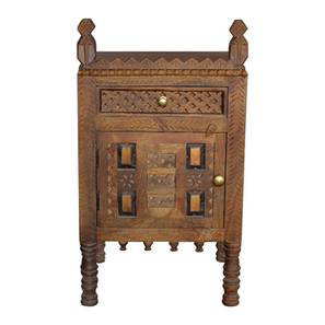 saffron arts Sonic Solid Wood Bedside Table in Provincial Teak Finish-picture-14