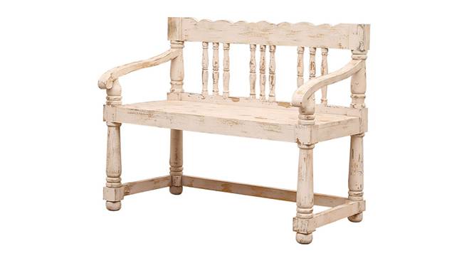 Avika Solid Wood Bench (Distress White Finish) by Urban Ladder - - 