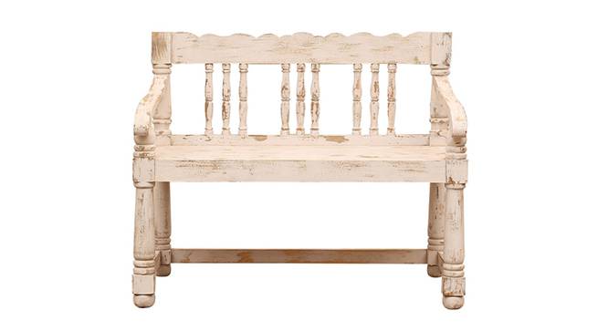 Avika Solid Wood Bench (Distress White Finish) by Urban Ladder - - 