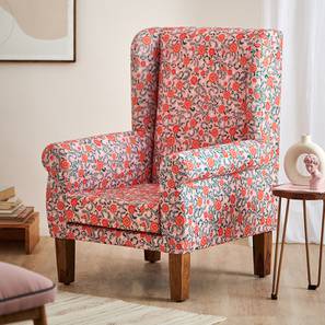 Chumbak All Products Design The Begum Lounge Chair in Red Fabric