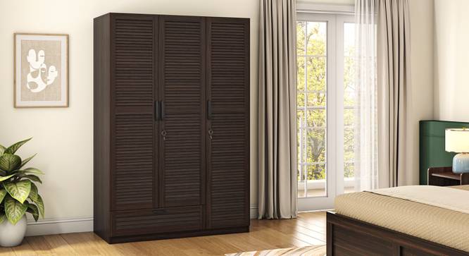 Bennis Wardrobe Finish- Dark Walnut (Dark Walnut Finish, Three Door) by Urban Ladder - Full View Design 1 - 839771