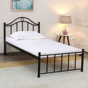 Single Beds Without Storage Design Morris Metal Single Size Non Storage Bed in Black Finish