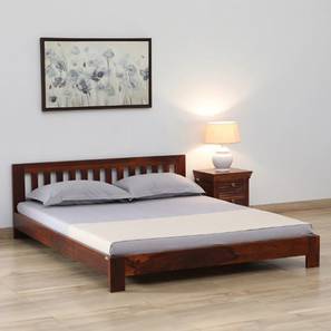 Queen Size Bed Design Orian Solid Wood Queen Size Non Storage Bed in Honey Oak Finish