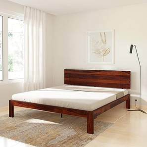 All Beds In Navi Mumbai Design Triplet Solid Wood King Size Non Storage Bed in Honey Oak Finish