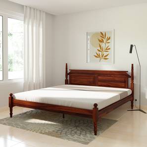 globally indian Sovereign Solid Wood King Size Non Storage Bed in Honey Oak Finish-picture-16