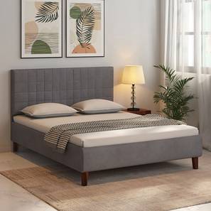 globally indian Checkered Engineered Wood Queen Size Non Storage Bed in Honey Oak Finish-picture-15
