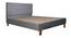 Checkered Upholstered Bed In Grey Colour (Queen Bed Size, Honey Oak Finish) by Urban Ladder - - 
