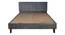 Checkered Upholstered Bed In Grey Colour (Queen Bed Size, Honey Oak Finish) by Urban Ladder - - 