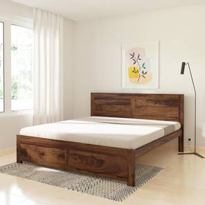 globally indian Finn Solid Wood King Size Non Storage Bed in Provincial Teak Finish-picture-15