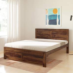 globally indian Finn Solid Wood Queen Size Non Storage Bed in Provincial Teak Finish-picture-16