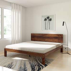globally indian Triplet Solid Wood King Size Non Storage Bed in Provincial Teak Finish-picture-20
