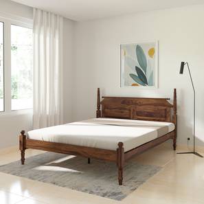 J And J Bedroom Design Sovereign Solid Wood Queen Size Non Storage Bed in Provincial Teak Finish