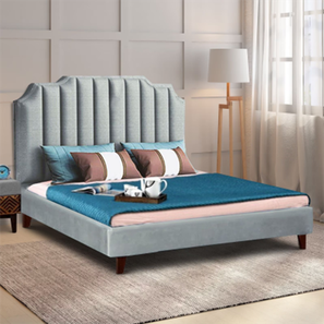 globally indian Eliana Engineered Wood Queen Size Non Storage Bed in Provincial Teak Finish-picture-20