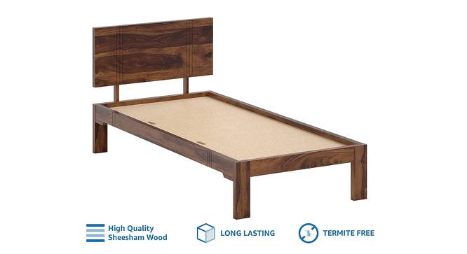 Triplet Solid Wood Non Storage Bed (Single Bed Size, PROVINCIAL TEAK Finish) by Urban Ladder - - 