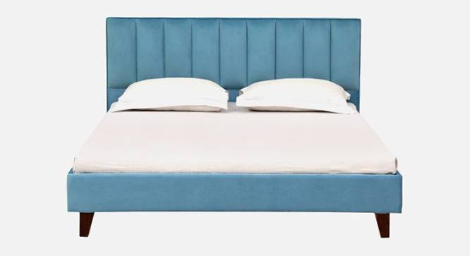 Dallas Slummber Upholstered Non Storage Bed (Queen Bed Size, Turquoise, PROVINCIAL TEAK Finish) by Urban Ladder - - 