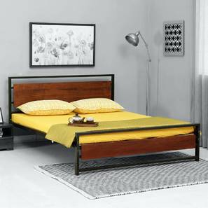 globally indian Palmer Metal King Size Non Storage Bed in Provincial Teak Finish-picture-18