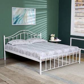 Morris Metal Queen Size Non Storage Bed in White Finish-image-16