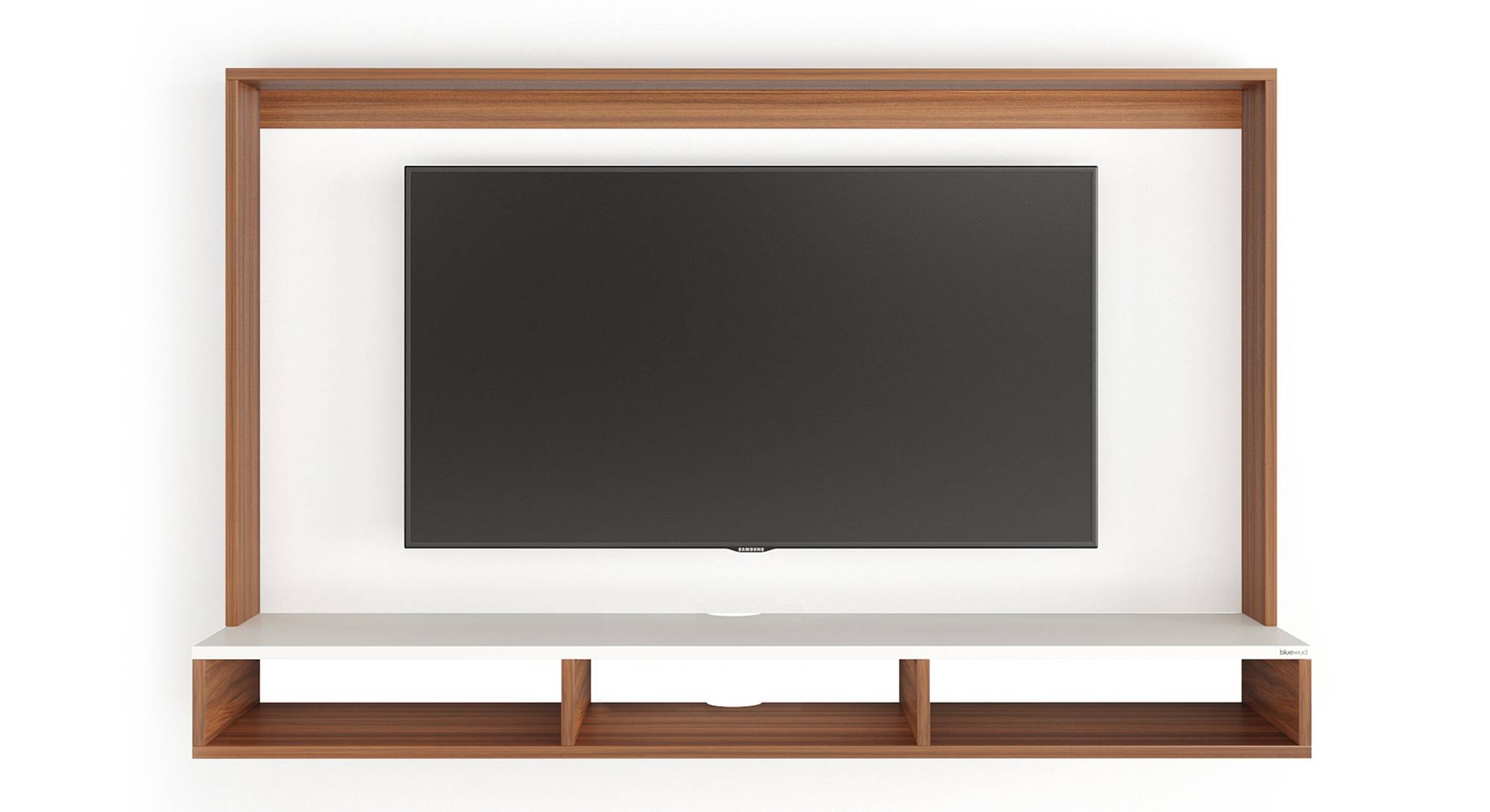 Primax Neo Engineered Wood Wall Mounted TV Unit in Walnut & Frosty