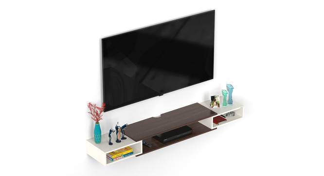 Toska Wall Mounted Entertainment  TV Unit (50 Inch Size, Wenge & Frosty Finish) by Urban Ladder - Front View Design 1 - 842699