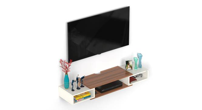 Toska Wall Mounted Entertainment TV Unit (42 Inch Size, Walnut & Frosty Finish) by Urban Ladder - Front View Design 1 - 842701