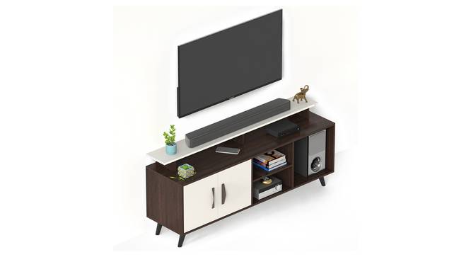 Skiddo Floor standing Entertainment TV Unit (Wenge & White Finish, 55 Inch Size) by Urban Ladder - Front View Design 1 - 842708